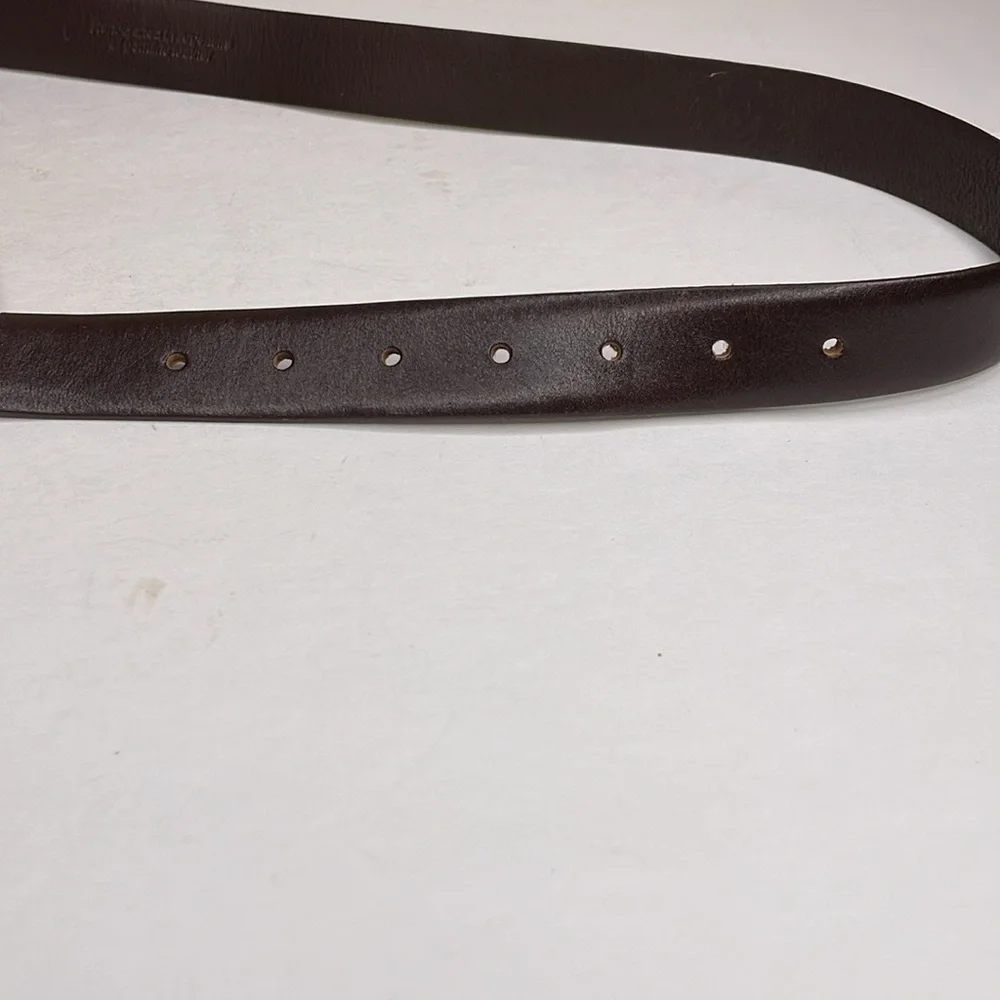 LEATHER BELT Men’s Brown Silver Hardware Handcrafted Corporate Wear Essential Lg